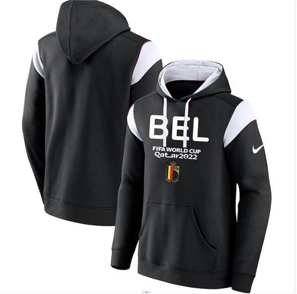 Men's Black Belgium 2022 FIFA World Cup Soccer Hoodie